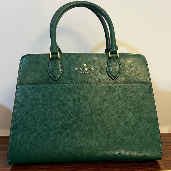 kate spade Handbags - Kate Spade Madison Saffiano Leather Medium Satchel - Deep Jade
